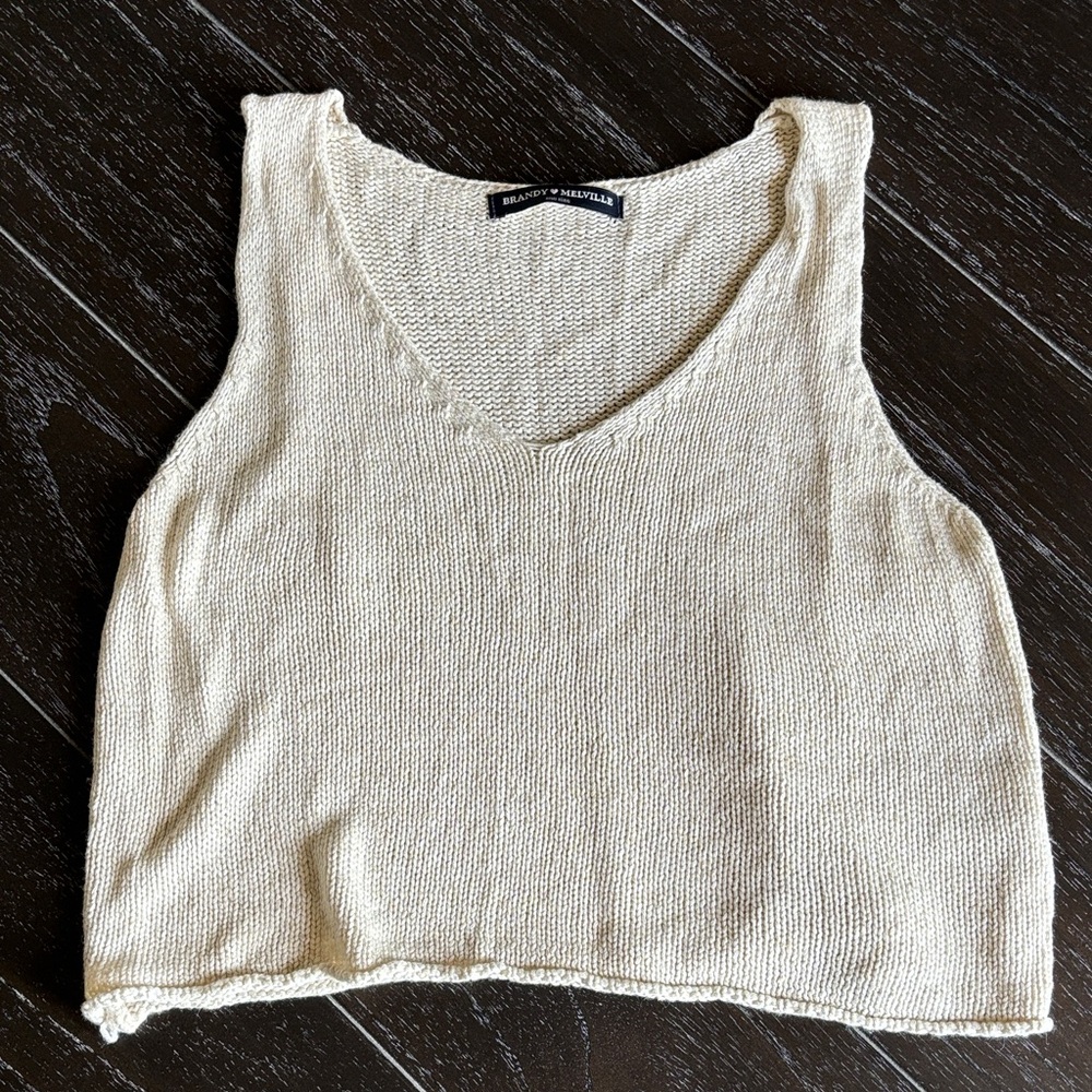 Brandy Melville Cream Knit Tank Top